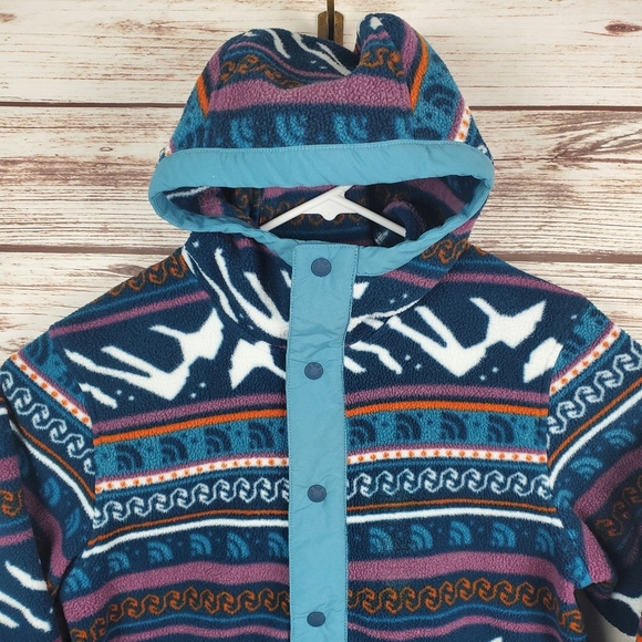 The North Face Mens Small Printed Carbondale 1/4 Snap Hooded Fleece Pullover - Picture 2 of 14